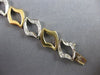 ESTATE LARGE 1.02CT DIAMOND 14KT 2 TONE GOLD 3D OPEN LEAF FUN TENNIS BRACELET