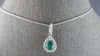 .81CT DIAMOND & AAA COLUMBIAN EMERALD 14K WHITE GOLD PEAR SHAPE FLOATING PENDANT