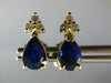 1.74CT DIAMOND & AAA SAPPHIRE 14KT YELLOW GOLD PEAR SHAPE STUD EARRINGS #27500