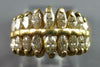 ESTATE WIDE .85CT DIAMOND 14KT YELLOW GOLD 3D MARQUISE PYRAMID ANNIVERSARY RING