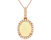 1.88CT DIAMOND & AAA OPAL 14KT ROSE GOLD 3D OVAL & ROUND HALO FLOATING PENDANT