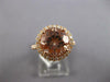 LARGE 4.13CT DIAMOND & AAA MORGANITE 18KT ROSE GOLD ROUND HALO ENGAGEMENT RING
