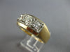 ESTATE .75CT DIAMOND 14KT 2 TONE GOLD THREE STONE MATTE & SHINY MENS RING #27728