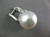 LARGE .79CT DIAMOND & AAA SOUTH SEA PEARL 18K WHITE GOLD HUGGIE HANGING EARRINGS