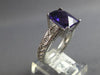 LARGE 3.07CT DIAMOND & AAA AMETHYST 14KT WHITE GOLD 3D CUSHION & ROUND LOVE RING