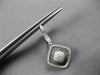 LARGE .66CT DIAMOND 14K WHITE GOLD SQUARE GEOMETRICAL LEVERBACK HANGING EARRINGS
