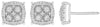 ESTATE .50CT DIAMOND 14K WHITE GOLD ROUND CLUSTER INVISIBLE SQUARE STUD EARRINGS