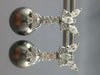 ESTATE LARGE 1.62CT DIAMOND & AAA TAHITIAN PEARL 14K WHITE GOLD HANGING EARRINGS