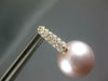 LARGE .61CT DIAMOND & AAA PINK SOUTH SEA PEARL 18K ROSE GOLD 3D HANGING EARRINGS