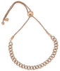 ESTATE .78CT DIAMOND 14KT ROSE GOLD 3D CUBAN ADJUSTABLE LOVE TENNIS BRACELET