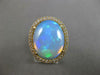 LARGE 8.24CT DIAMOND & AAA AUSTRALIAN OPAL 14KT YELLOW GOLD OVAL ENGAGEMENT RING