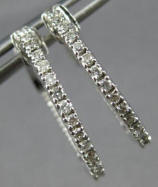 ESTATE .50CT DIAMOND 14KT WHITE GOLD ROUND INSIDE OUT FUN HOOP HANGING EARRINGS
