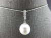 .15CT DIAMOND & AAA SOUTH SEA PEARL 14KT WHITE GOLD BAR JOURNEY FLOATING PENDANT
