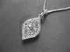 .58CT DIAMOND 18KT WHITE GOLD 3D ROUND INVISIBLE TEAR DROP LEAF FLOATING PENDANT
