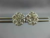 ESTATE LARGE 1.85CT DIAMOND 14K WHITE GOLD 3D FLOWER CLUSTER STUD EARRINGS #2853