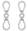 ESTATE .42CT DIAMOND 14K WHITE GOLD CLASSIC ROUND LOVE KNOT FUN HANGING EARRINGS