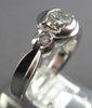 .87CT DIAMOND 14K WHITE GOLD 3D CLASSIC ROUND SEMI BEZEL 3 STONE ENGAGEMENT RING