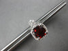 2.42CT DIAMOND & AAA GARNET 14K WHITE GOLD CUSHION & ROUND HALO HANGING EARRINGS