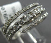WIDE 1.15CT DIAMOND 14KT WHITE GOLD ROUND GRADUATING CRISS CROSS 3 ROW FUN RING