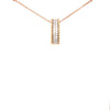 .25CT DIAMOND 18KT 2 TONE GOLD CLASSIC DOUBLE ROW BAR FILIGREE FLOATING PENDANT