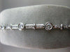ANTIQUE 1.55CT DIAMOND 14KT WHITE GOLD BEZEL LINK TENNIS BRACELET 7.25 INCH #116
