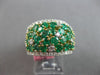 LARGE 1.56CT DIAMOND & AAA EMERALD 18KT 2 TONE GOLD MULTI ROW ANNIVERSARY RING