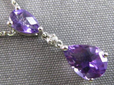 .86CT DIAMOND & AAA AMETHYST 14KT WHITE GOLD PEAR SHAPE & ROUND FLOATING PENDANT