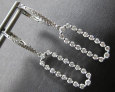 ESTATE .83CT DIAMOND 14K WHITE GOLD CLASSIC OPEN OVAL LEVERBACK HANGING EARRINGS