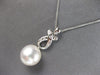 LARGE .13CT DIAMOND & AAA SOUTH SEA PEARL 18K WHITE GOLD ETOILE FLOATING PENDANT