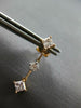 .85CT WHITE & PINK DIAMOND 18KT ROSE GOLD 3D ROUND & PRINCESS HANGING EARRINGS