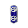 1.40CT DIAMOND & BLUE ENAMEL 18K WHITE GOLD PEACE SIGN ETERNITY ANNIVERSARY RING