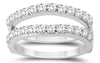 1.0CT DIAMOND 14KT WHITE GOLD ROUND SHARED PRONG INSERT WEDDING ANNIVERSARY RING