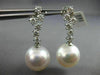 LARGE 1.05CT DIAMOND & AAA SOUTH SEA PEARLS 18KT WHITE GOLD 3D HANGING EARRINGS