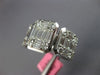 LARGE 2.33CT DIAMOND 18K WHITE GOLD 3D ROUND & BAGUETTE CLUSTER ANNIVERSARY RING
