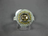 LARGE .71CT WHITE & YELLOW DIAMOND 18K WHITE GOLD 3D SEMI MOUNT ENGAGEMENT RING