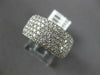 WIDE 1.85CT DIAMOND 14K WHITE GOLD ROUND MULTI ROW PAVE CLASSIC ANNIVERSARY RING