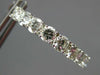 LARGE 6.60CT DIAMOND 14KT WHITE GOLD ROUND 4MM INSIDE OUT HOOP HANGING EARRINGS
