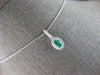 .56CT DIAMOND & AAA COLUMBIAN EMERALD 14KT WHITE GOLD OVAL HALO FLOATING PENDANT