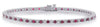 5.21CT DIAMOND & AAA RUBY 14KT WHITE GOLD 3D CLASSIC ROUND TENNIS BRACELET