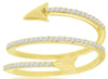 ESTATE .28CT DIAMOND 14KT YELLOW GOLD 3D CRISS CROSS ARROW LOVE RING