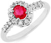.80CT DIAMOND & AAA RUBY 14KT WHITE GOLD OVAL & ROUND HALO FRIENDSHIP LOVE RING