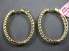 LARGE 2.89CT DIAMOND 18K YELLOW GOLD ROUND INSIDE OUT OVAL HOOP HANGING EARRINGS