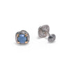 AAA TURQUOISE 18K YELLOW GOLD & 925 SILVER HANDCRAFTED FILIGREE SQUARE CUFFLINKS