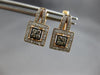 .35CT WHITE & MOCHA DIAMOND 14K WHITE & ROSE GOLD 3D FILIGREE HANGING EARRINGS