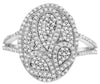 ESTATE LARGE .56CT DIAMOND 14KT WHITE GOLD 3D MULTI TEAR DROP OVAL FUN RING