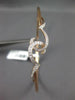 .26CT DIAMOND 14KT ROSE GOLD CLASSIC LOVE KNOT DOUBLE HEART LOVE BANGLE BRACELET
