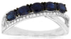 Estate 1.33Ct Diamond & AAA Sapphire 14Kt White Gold Oval & Round Criss Cross Love Ring