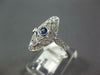 ESTATE .27CT DIAMOND & AAA SAPPHIRE 18KT WHITE GOLD OPEN FILIGREE STAR FUN RING