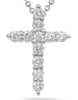 ESTATE .80CT DIAMOND 14KT WHITE GOLD 3D CLASSIC ROUND CROSS FLOATING PENDANT