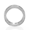 WIDE 2.94CT DIAMOND 18KT WHITE GOLD 3D ROUND & BAGUETTE 3 ROW ANNIVERSARY RING